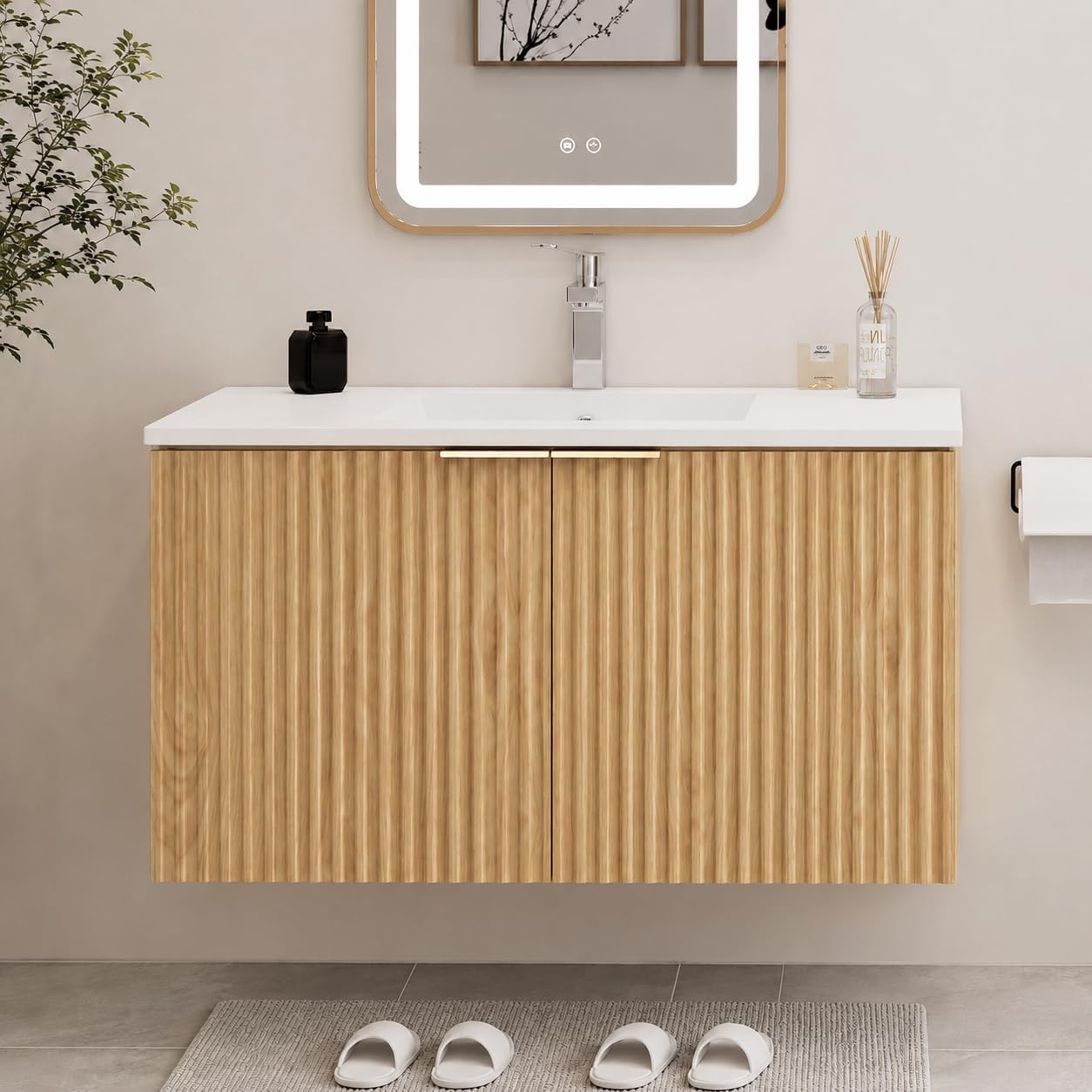 Home Bathroom Organizer - Mueble de Baño Flotante Moderno con