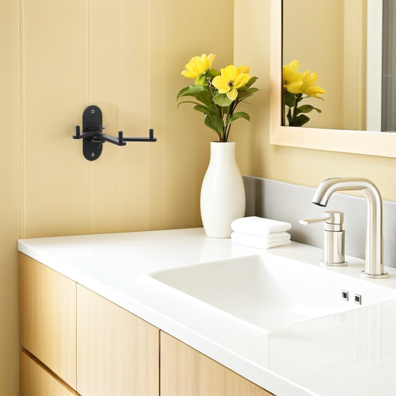 Robe Hook Adhesive - Gancho giratorio de acero inoxidable para