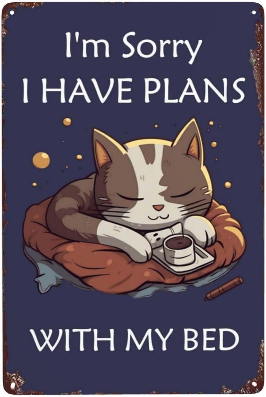 Home Bathroom Plan - Póster Metálico de Gato 