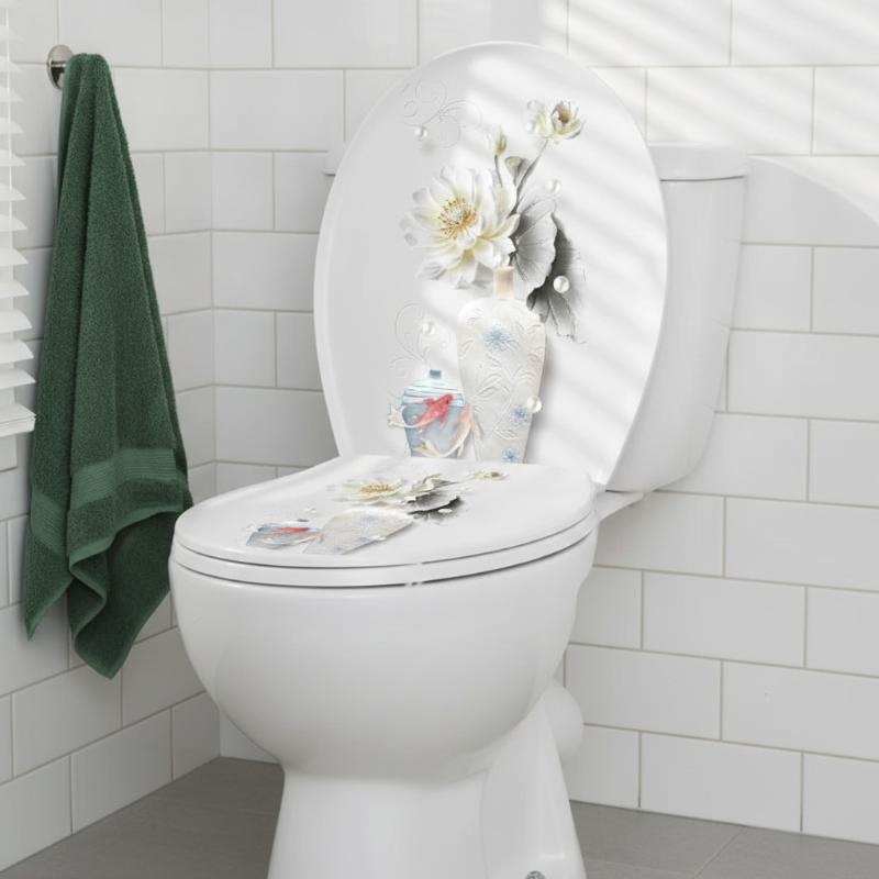 Jet Home Bathroom Accessories - Adhesivo floral con diseño de mariposas,