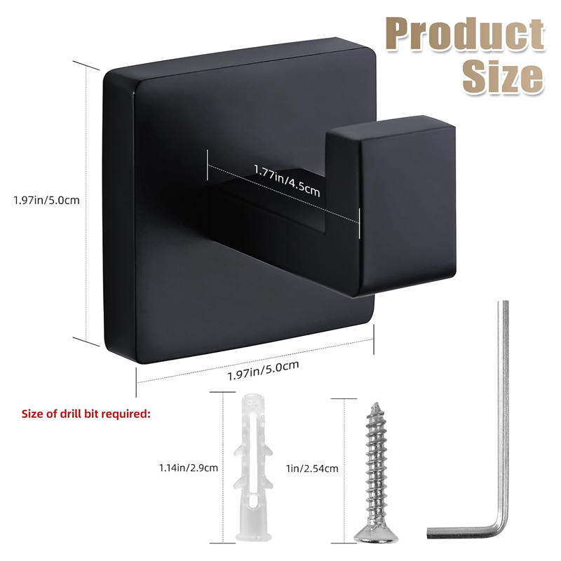 Gancho para Toallas Negro Mate - Robe Hook Adhesive reseña y precio