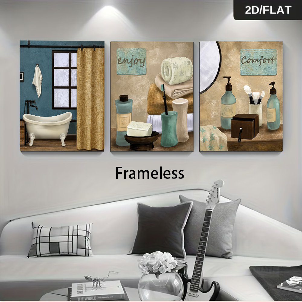 1 juego de pinturas decorativa - Home Bathroom Plan reseña y precio
