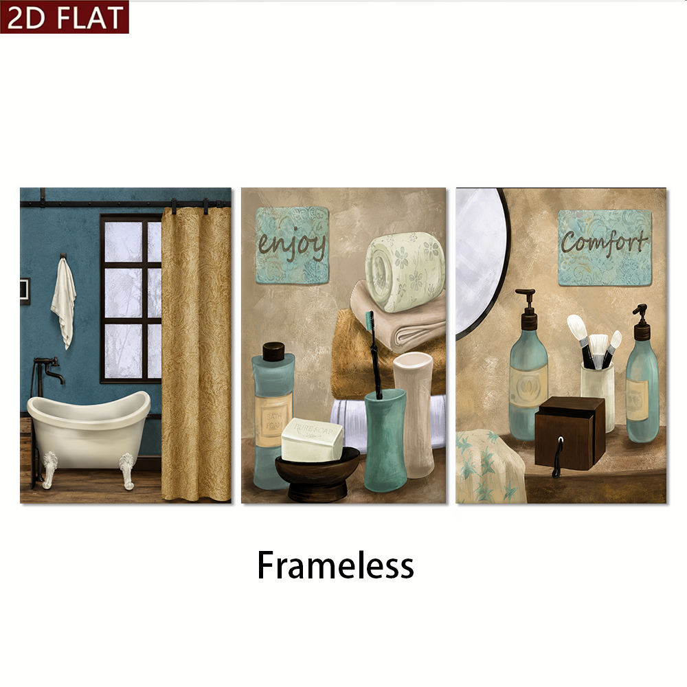 1 juego de pinturas decorativa - Home Bathroom Plan reseña y precio