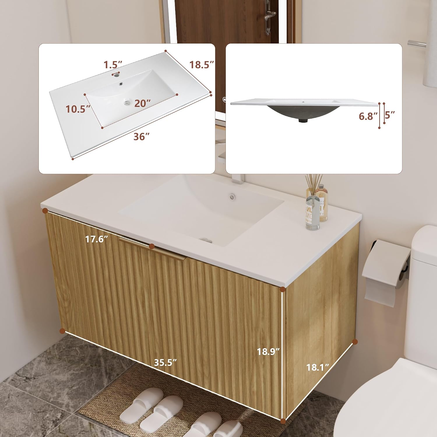 Mueble de Baño Flotante Modern - Home Bathroom Organizer reseña y precio