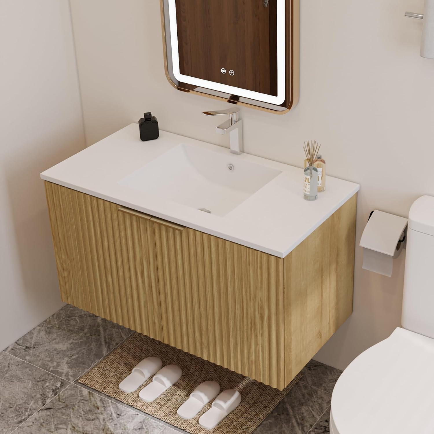 Mueble de Baño Flotante Modern - Home Bathroom Organizer reseña y precio