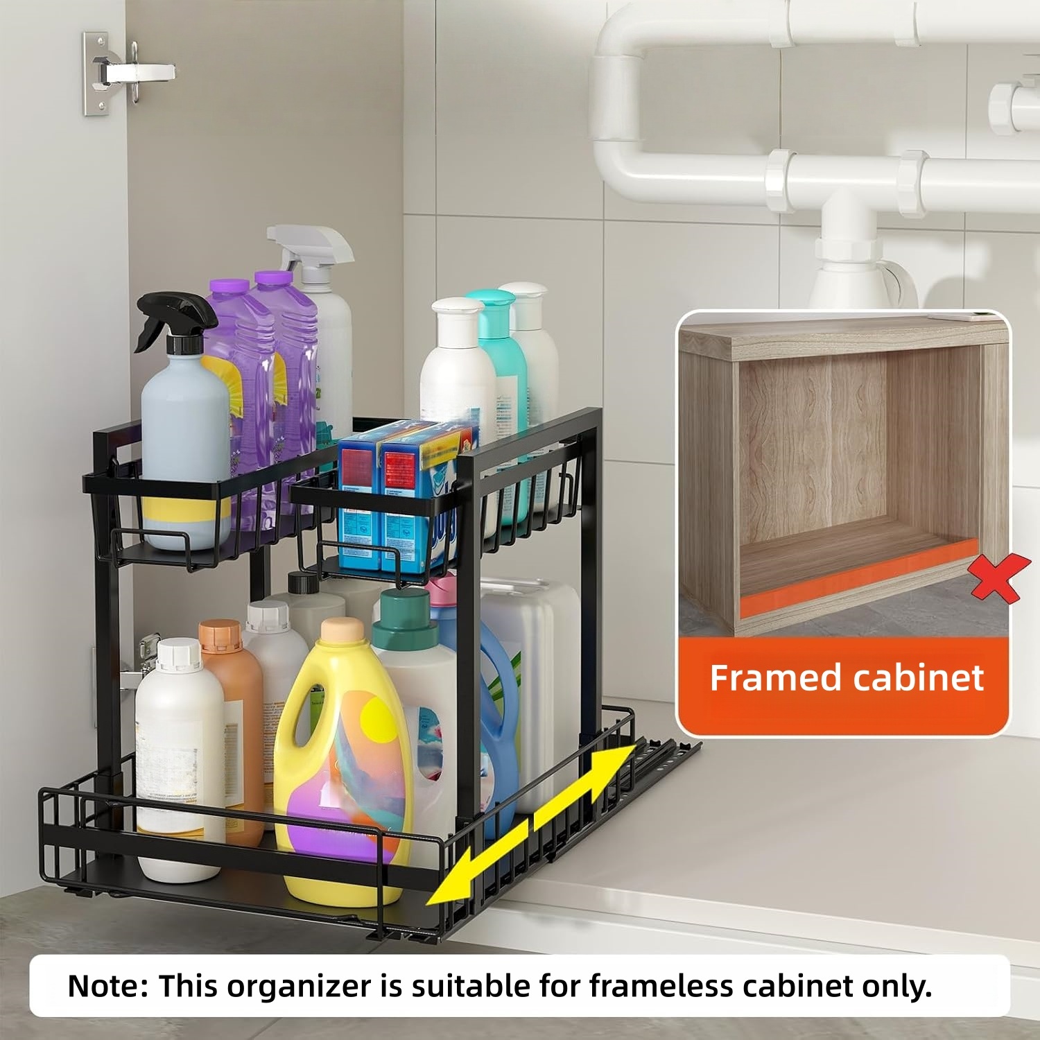 Organizador extensible de 2 ni - Home Goods Bathroom Cabinets reseña y precio