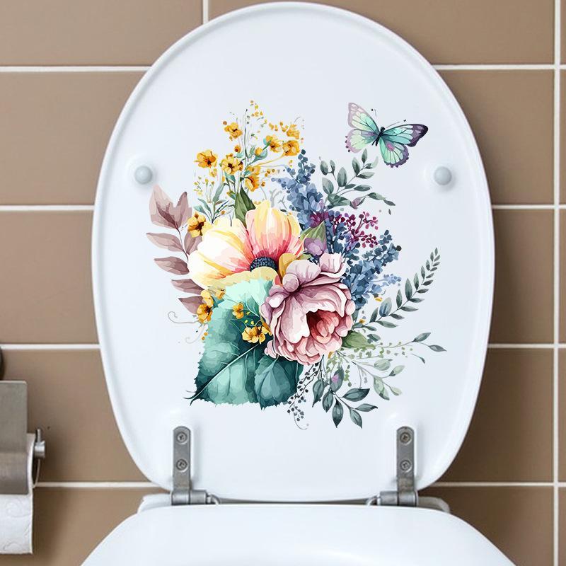 Adhesivo floral con diseño de  - Jet Home Bathroom Accessories reseña y precio
