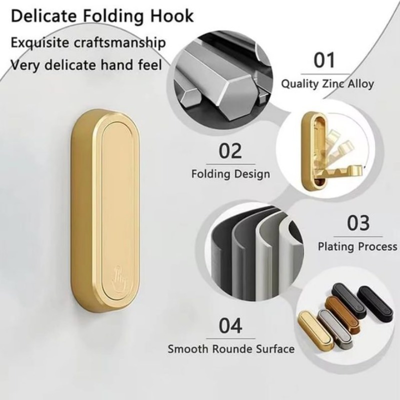 Gancho de pared plegable de 1- - Robe Hook Adhesive reseña y precio
